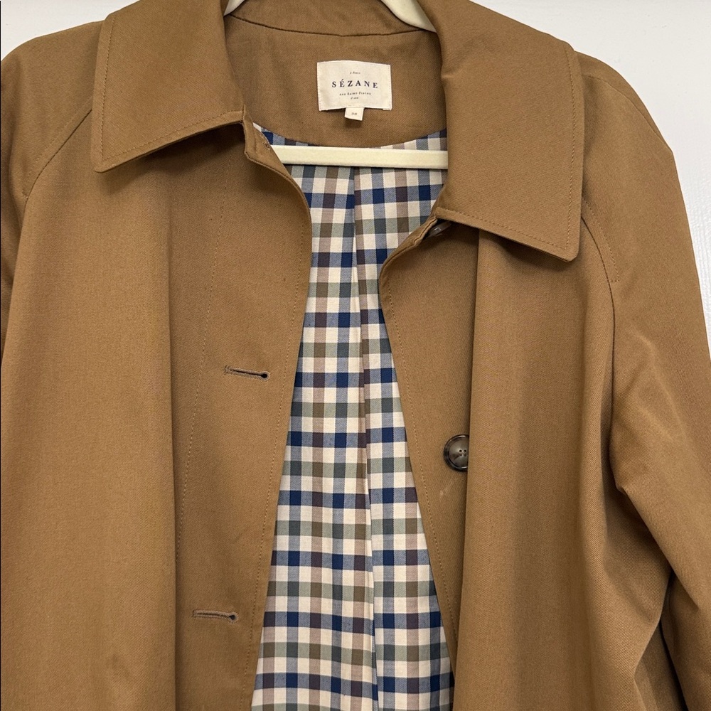 Sezane Clyde Tan Trench Coat - Picture 3 of 9